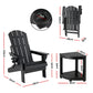 Outdoor Table and Chairs HDPE Folding Adirondack Beach Chair Patio Furniture Black