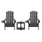Outdoor Table and Chairs HDPE Folding Adirondack Beach Chair Patio Furniture Black