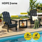 Outdoor Table and Chairs HDPE Folding Adirondack Beach Chair Patio Furniture Black