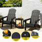 Outdoor Table and Chairs HDPE Folding Adirondack Beach Chair Patio Furniture Black