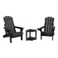 Outdoor Table and Chairs HDPE Folding Adirondack Beach Chair Patio Furniture Black