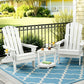 Adirondack Gardeon Outdoor Table and Chairs HDPE Folding Beach Chair Patio Furniture White