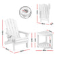 Adirondack Gardeon Outdoor Table and Chairs HDPE Folding Beach Chair Patio Furniture White