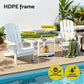 Adirondack Gardeon Outdoor Table and Chairs HDPE Folding Beach Chair Patio Furniture White