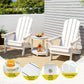 Adirondack Gardeon Outdoor Table and Chairs HDPE Folding Beach Chair Patio Furniture White