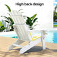 Adirondack Gardeon Outdoor Table and Chairs HDPE Folding Beach Chair Patio Furniture White