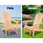 Keaton 3-Piece Adirondack Outdoor Sun Lounge Beach Chair Furniture Patio Garden - Wood