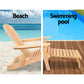 Keaton 3-Piece Adirondack Outdoor Sun Lounge Beach Chair Furniture Patio Garden - Wood