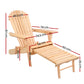 Keaton Set of 2 Adirondack Outdoor Sun Lounge Beach Chair Furniture Patio Garden - Wood