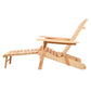 Keaton Set of 2 Adirondack Outdoor Sun Lounge Beach Chair Furniture Patio Garden - Wood