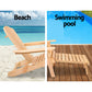 Keaton Set of 2 Adirondack Outdoor Sun Lounge Beach Chair Furniture Patio Garden - Wood