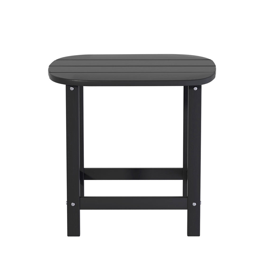 Clarice Outdoor Coffee Side Table HDPE Desk Patio Furniture Camping Garden - Black