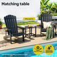 Clarice Outdoor Coffee Side Table HDPE Desk Patio Furniture Camping Garden - Black