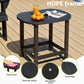 Clarice Outdoor Coffee Side Table HDPE Desk Patio Furniture Camping Garden - Black