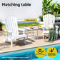 Clarice Outdoor Coffee Side Table HDPE Desk Patio Furniture Camping Garden - White