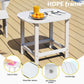 Clarice Outdoor Coffee Side Table HDPE Desk Patio Furniture Camping Garden - White