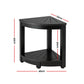 Io Outdoor Coffee Side Table HDPE Desk Corner Shower Stool Bench Seat with Storage Shelf Black