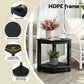 Io Outdoor Coffee Side Table HDPE Desk Corner Shower Stool Bench Seat with Storage Shelf Black