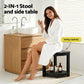 Io Outdoor Coffee Side Table HDPE Desk Corner Shower Stool Bench Seat with Storage Shelf Black