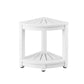 Io Outdoor Coffee Side Table HDPE Desk Corner Shower Stool Bench Seat with Storage Shelf White