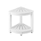 Io Outdoor Coffee Side Table HDPE Desk Corner Shower Stool Bench Seat with Storage Shelf White