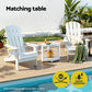 Io Outdoor Coffee Side Table HDPE Desk Corner Shower Stool Bench Seat with Storage Shelf White