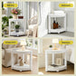 Io Outdoor Coffee Side Table HDPE Desk Corner Shower Stool Bench Seat with Storage Shelf White