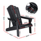 Outdoor Chairs HDPE Adirondack Beach Chair Sun Lounge Patio Furniture Garden Black