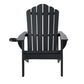 Outdoor Chairs HDPE Adirondack Beach Chair Sun Lounge Patio Furniture Garden Black