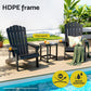 Outdoor Chairs HDPE Adirondack Beach Chair Sun Lounge Patio Furniture Garden Black