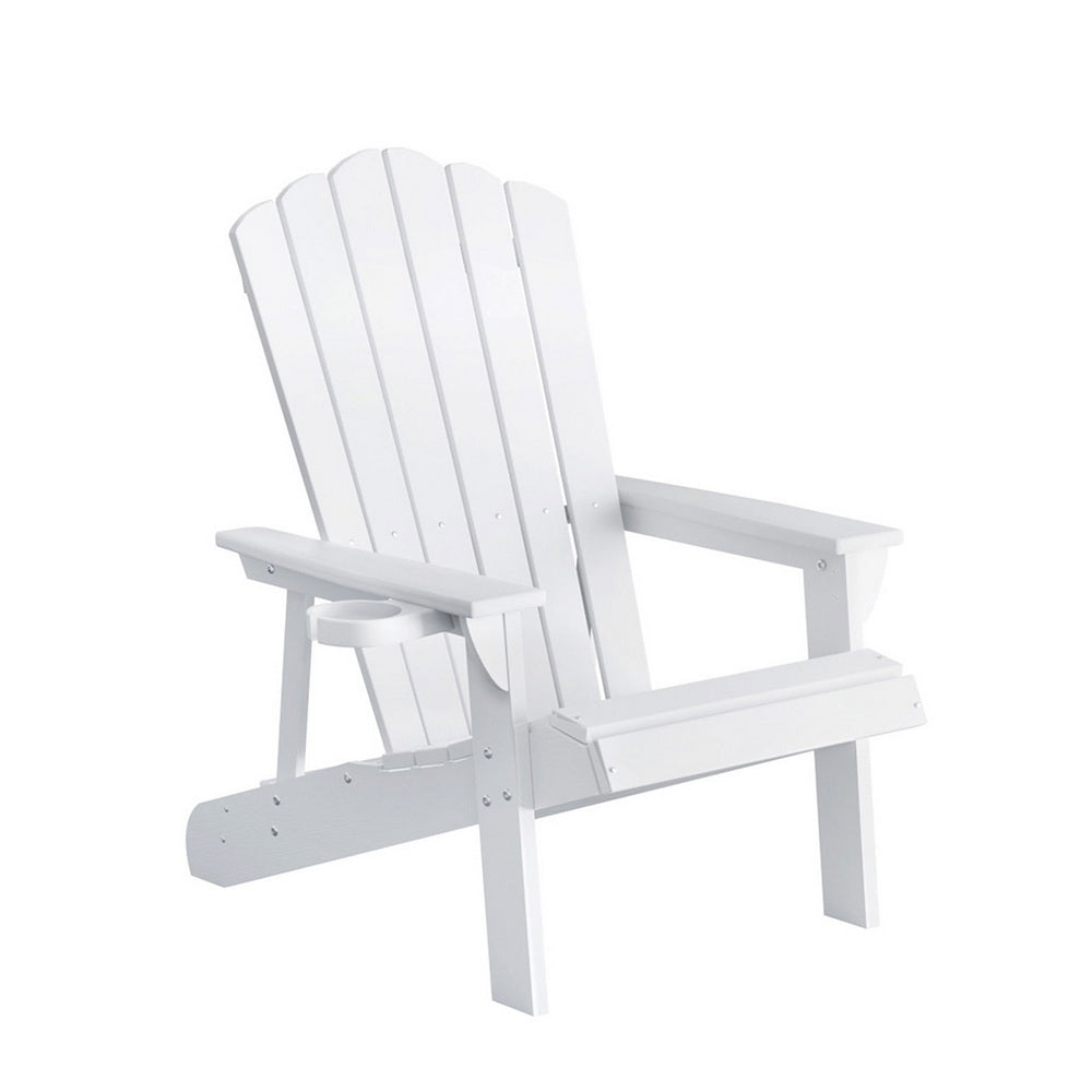 Adirondack Gardeon Outdoor Chairs HDPE  Beach Chair Sun Lounge Patio Furniture Garden White