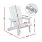 Adirondack Gardeon Outdoor Chairs HDPE  Beach Chair Sun Lounge Patio Furniture Garden White