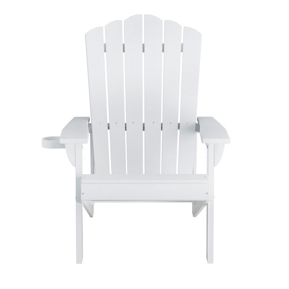 Adirondack Gardeon Outdoor Chairs HDPE  Beach Chair Sun Lounge Patio Furniture Garden White