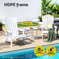 Adirondack Gardeon Outdoor Chairs HDPE  Beach Chair Sun Lounge Patio Furniture Garden White