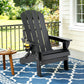 Outdoor Chairs Folding Adirondack Beach Chair HDPE Sun Lounge Patio Furniture Garden Black
