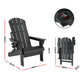 Outdoor Chairs Folding Adirondack Beach Chair HDPE Sun Lounge Patio Furniture Garden Black