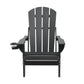 Outdoor Chairs Folding Adirondack Beach Chair HDPE Sun Lounge Patio Furniture Garden Black