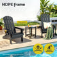 Outdoor Chairs Folding Adirondack Beach Chair HDPE Sun Lounge Patio Furniture Garden Black