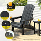 Outdoor Chairs Folding Adirondack Beach Chair HDPE Sun Lounge Patio Furniture Garden Black