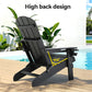 Outdoor Chairs Folding Adirondack Beach Chair HDPE Sun Lounge Patio Furniture Garden Black