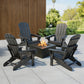 Outdoor Chairs Folding Adirondack Beach Chair HDPE Sun Lounge Patio Furniture Garden Black