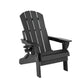 Outdoor Chairs Folding Adirondack Beach Chair HDPE Sun Lounge Patio Furniture Garden Black
