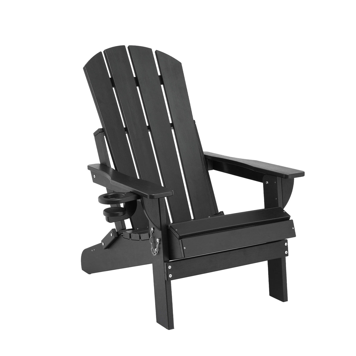 Outdoor Chairs Folding Adirondack Beach Chair HDPE Sun Lounge Patio Furniture Garden Black