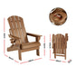 Adirondack Gardeon Outdoor Chairs Folding Beach Chair HDPE Sun Lounge Patio Furniture Garden Brown