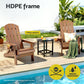 Adirondack Gardeon Outdoor Chairs Folding Beach Chair HDPE Sun Lounge Patio Furniture Garden Brown