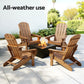 Adirondack Gardeon Outdoor Chairs Folding Beach Chair HDPE Sun Lounge Patio Furniture Garden Brown