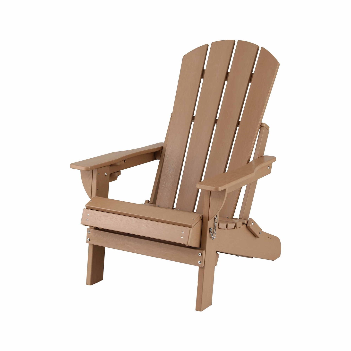 Folding Sun Lounger Adirondack Chair Outdoor Lounge Setting HDPE Recliner Footrest Khaki