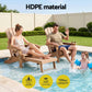 Folding Sun Lounger Adirondack Chair Outdoor Lounge Setting HDPE Recliner Footrest Khaki