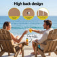 Folding Sun Lounger Adirondack Chair Outdoor Lounge Setting HDPE Recliner Footrest Khaki