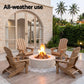 Folding Sun Lounger Adirondack Chair Outdoor Lounge Setting HDPE Recliner Footrest Khaki